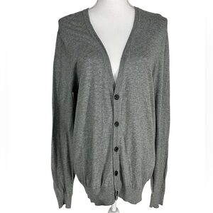 H&M / Gray Button Down Vneck Cardigan / Medium / Hipster Indie Rock Emo Y2K